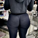 Big booty Thicc latina at store closeup creepshot Photo_1744522187154